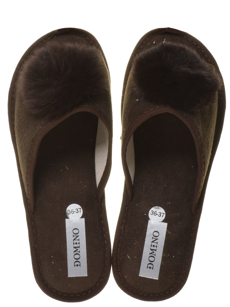 Тапочки Domino женские летние, цвет коричневый, артикул DKPL-17420