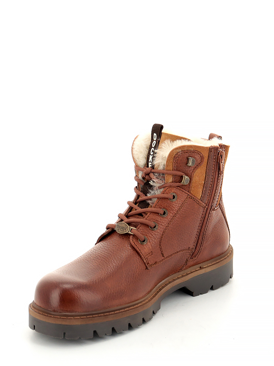Ботинки Dockers (коньяк) мужские зимние, размер 41, цвет коричневый, артикул 28257 - фото 4