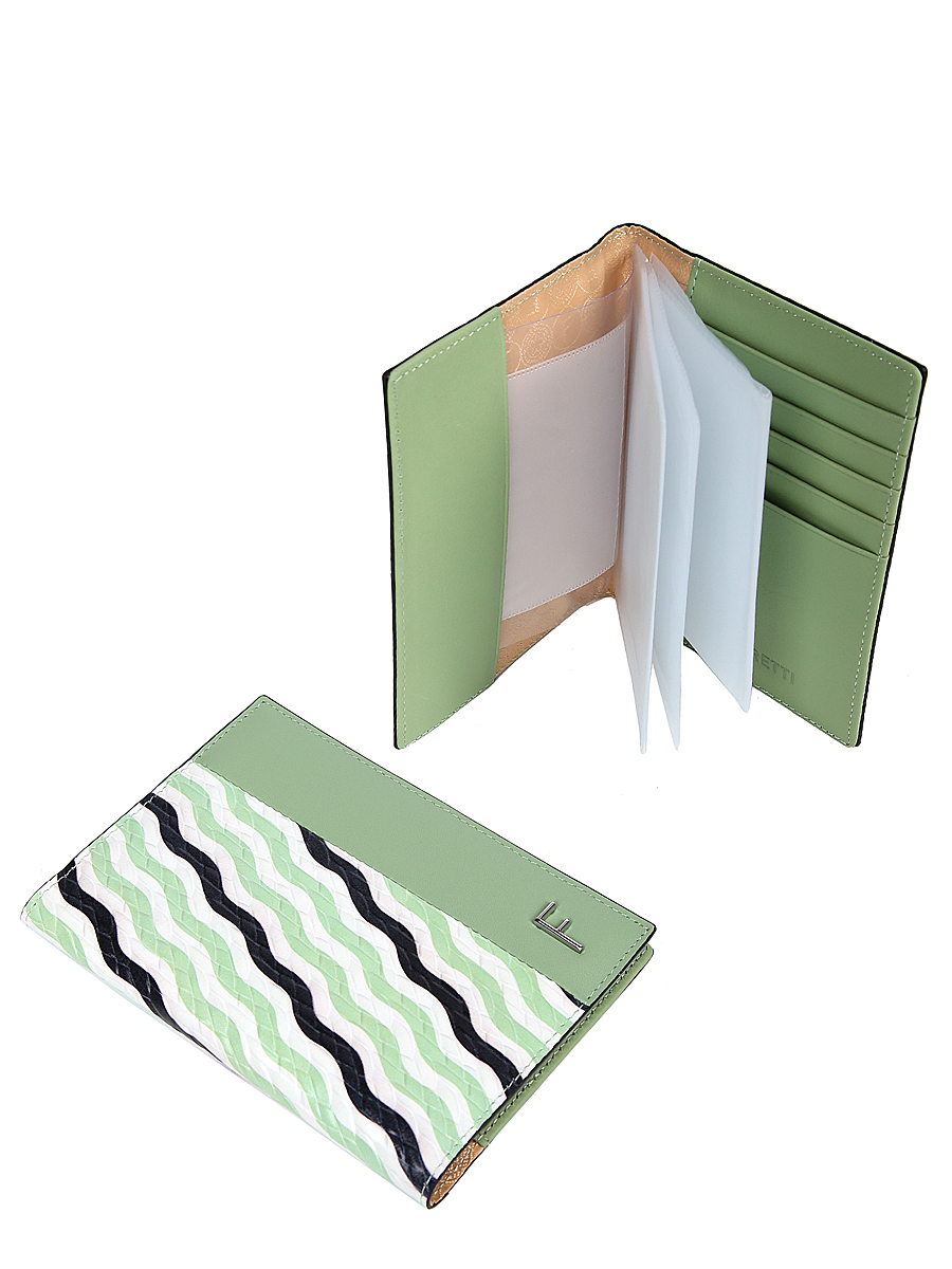 Обложка Fabretti для документов, цвет зеленый, артикул 54019NPwave-154